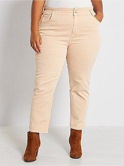 Calças de ganga mom 7/8 em sarja elástica - Kiabi