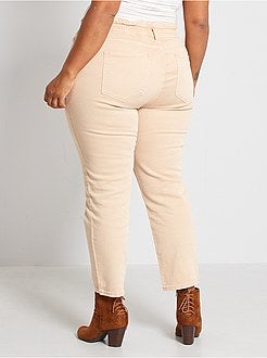 Calças de ganga mom 7/8 em sarja elástica - Kiabi