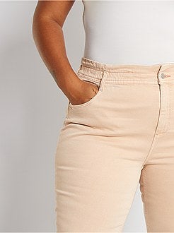 Calças de ganga mom 7/8 em sarja elástica - Kiabi