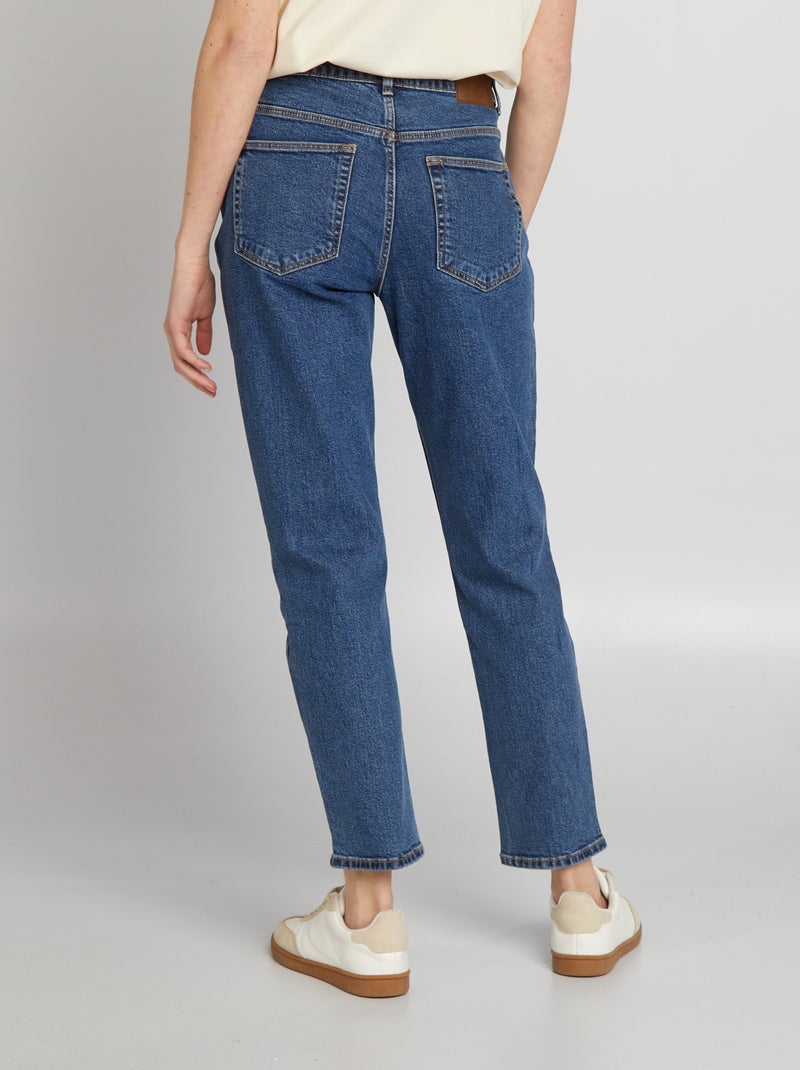 Calças de ganga mom com cintura muito subida - L30 AZUL - Kiabi