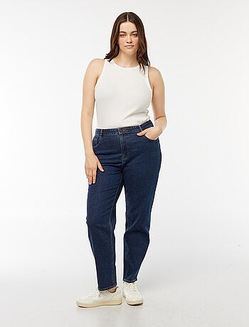 Calças de ganga mom com cintura subida - L28