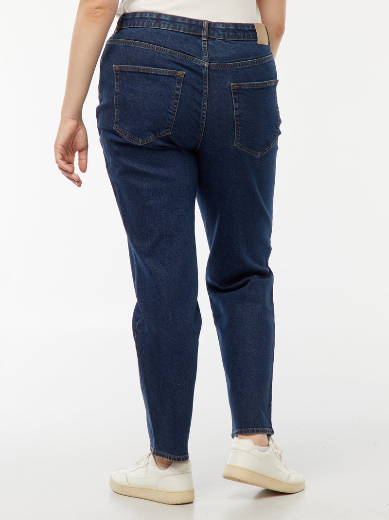 Calças de ganga mom com cintura subida  - L28 Azul - Kiabi