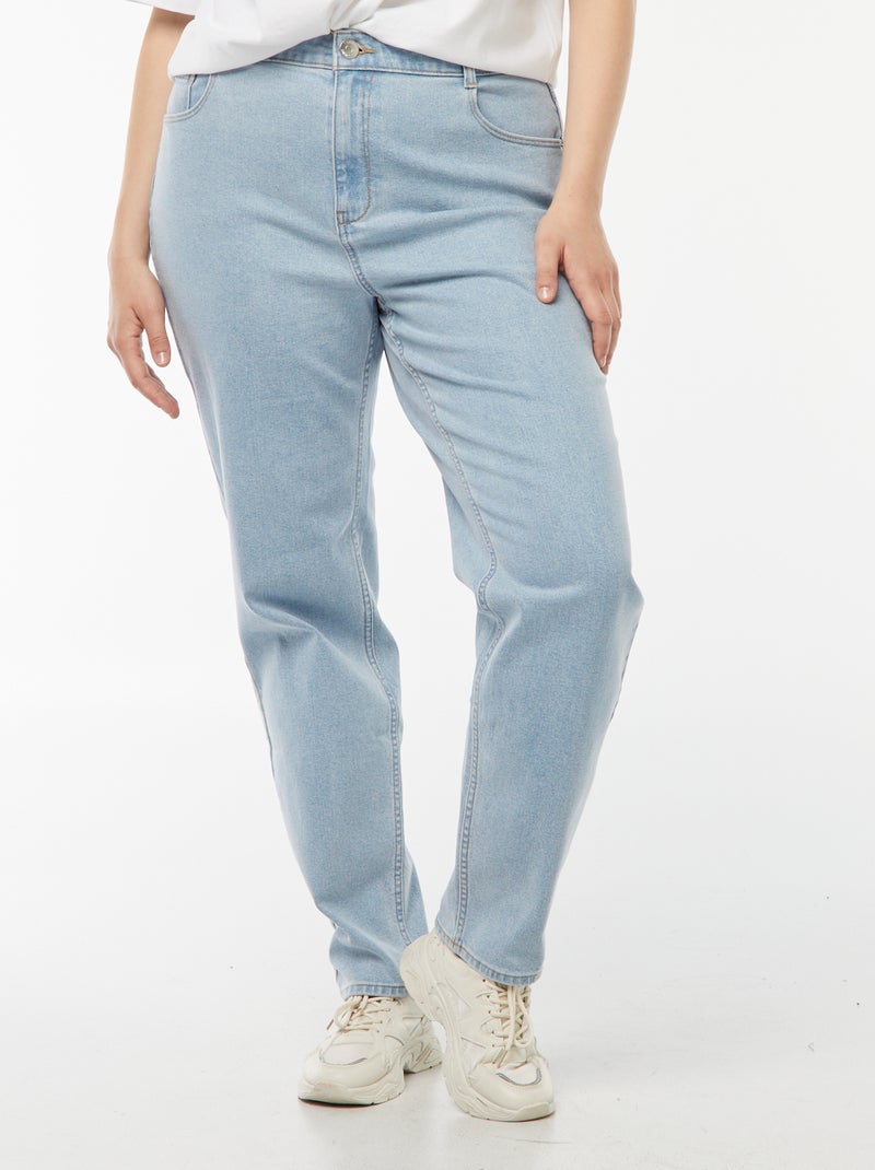 Calças de ganga mom com cintura subida  - L28 Azul - Kiabi