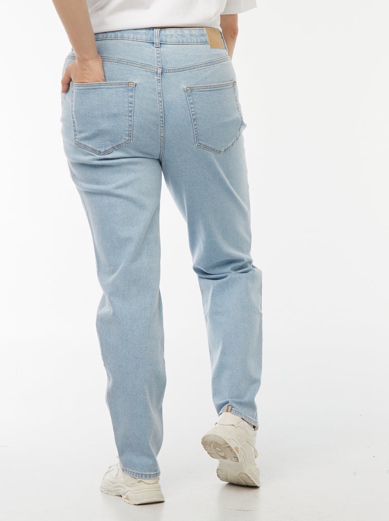 Calças de ganga mom com cintura subida  - L28 Azul - Kiabi