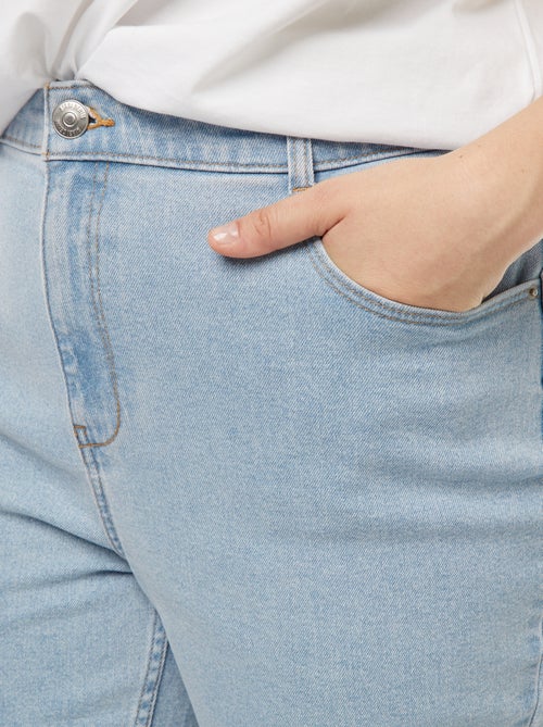 Calças de ganga mom com cintura subida  - L28 - Kiabi