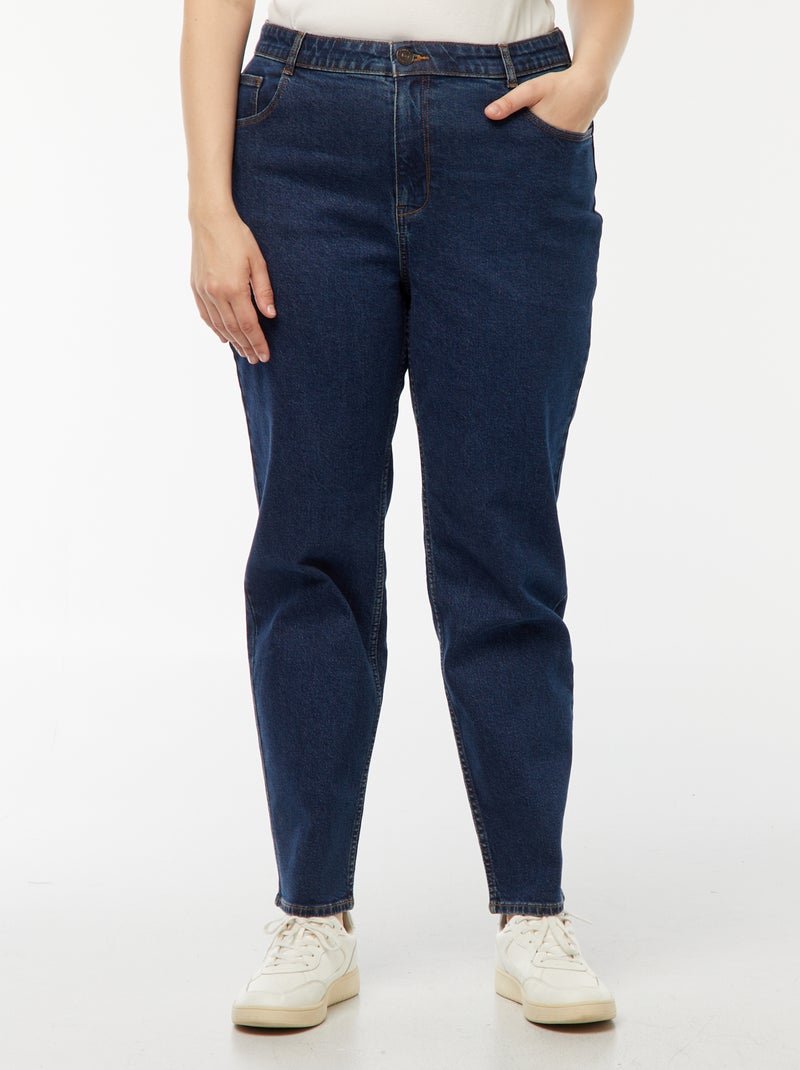 Calças de ganga mom com cintura subida  - L30 Azul - Kiabi