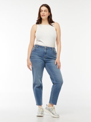 Calças de ganga mom com cintura subida  - L30