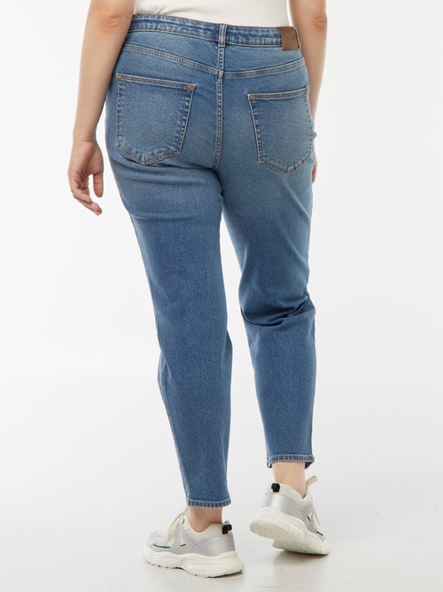 Calças de ganga mom com cintura subida  - L30 - Kiabi