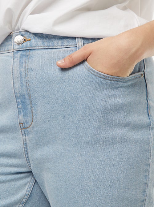 Calças de ganga mom com cintura subida  - L30 - Kiabi