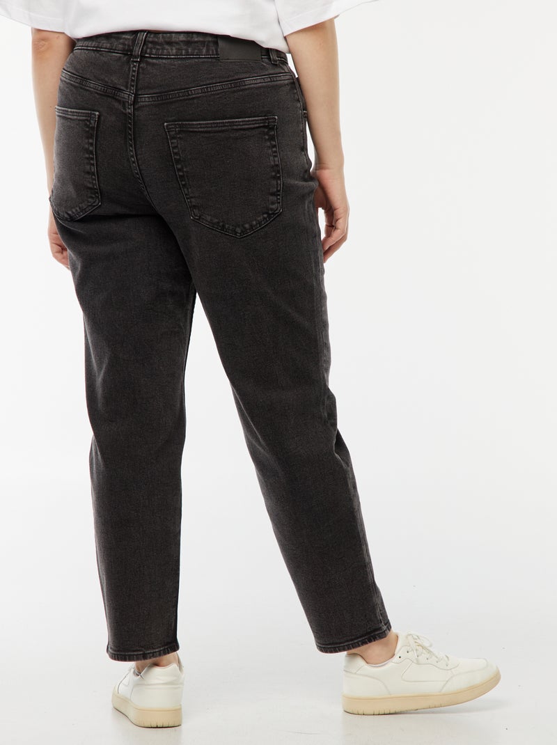 Calças de ganga mom com cintura subida  - L30 Preto - Kiabi