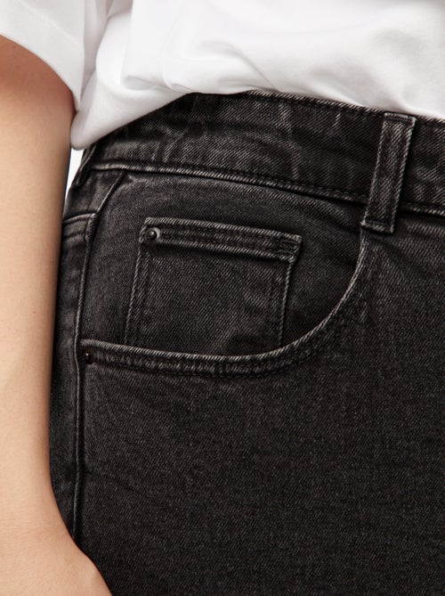 Calças de ganga mom com cintura subida  - L30 - Kiabi