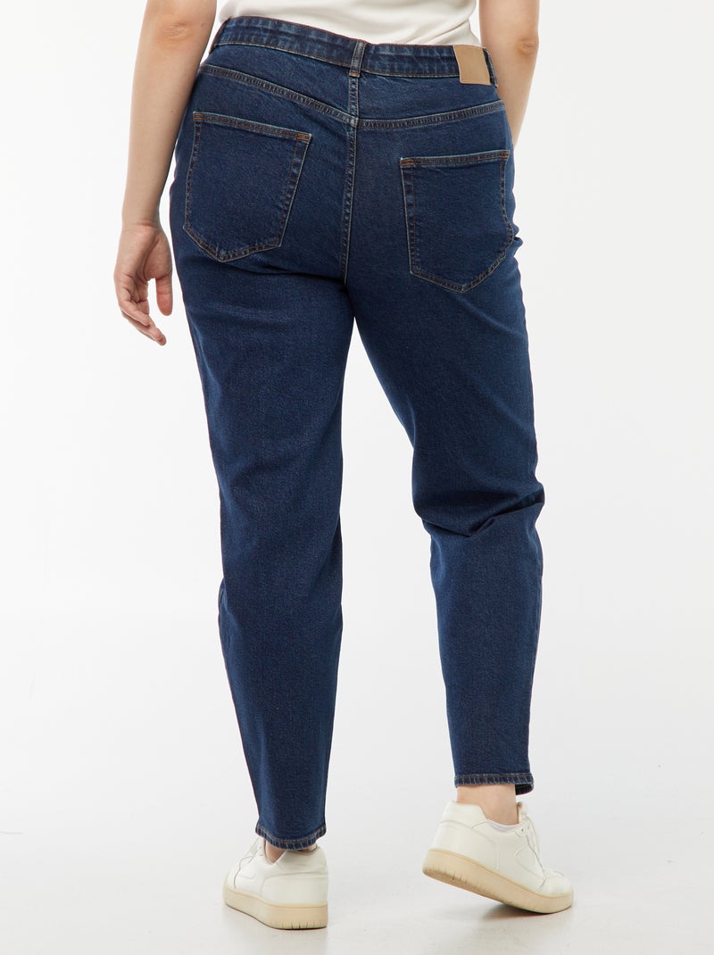 Calças de ganga mom com cintura subida  - L34 Azul - Kiabi