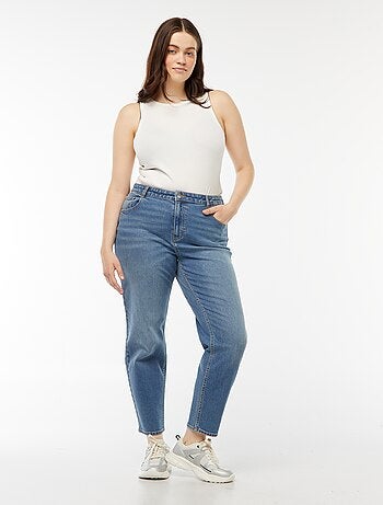 Calças de ganga mom com cintura subida - L34