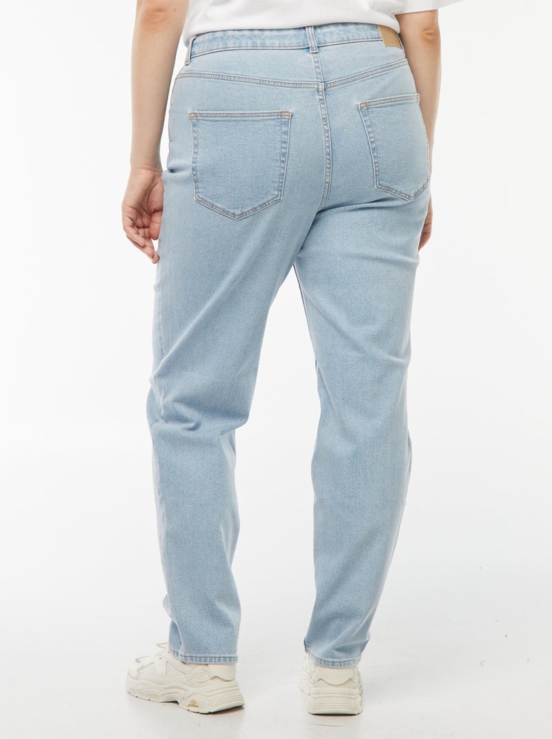 Calças de ganga mom com cintura subida  - L34 Azul - Kiabi