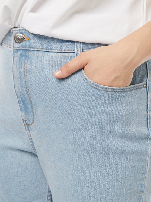 Calças de ganga mom com cintura subida  - L34 - Kiabi