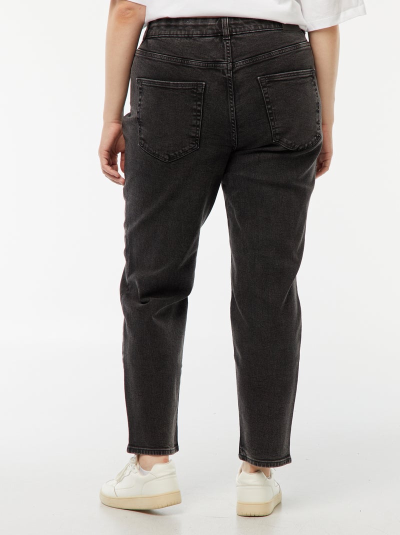 Calças de ganga mom com cintura subida  - L34 Preto - Kiabi