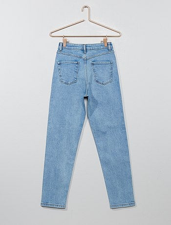 Menina 10-18 anos - Calças de ganga Mom com cintura subida - Kiabi