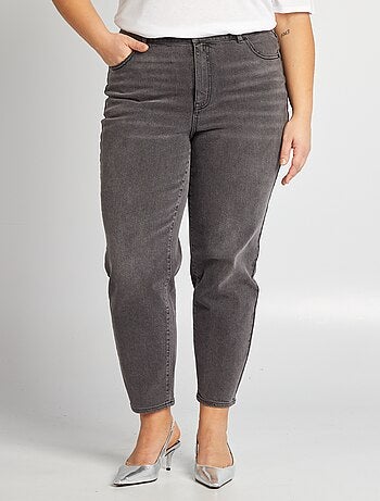 Calças de ganga mom com cintura subida