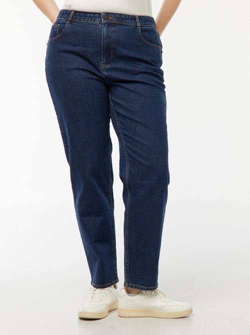 Calças de ganga mom com cintura subida e 5 bolsos - L32 - Kiabi