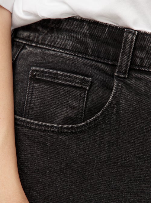 Calças de ganga mom com cintura subida e 5 bolsos - L32 - Kiabi