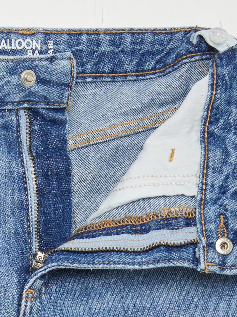 Calças de ganga mom com rasgões AZUL - Kiabi