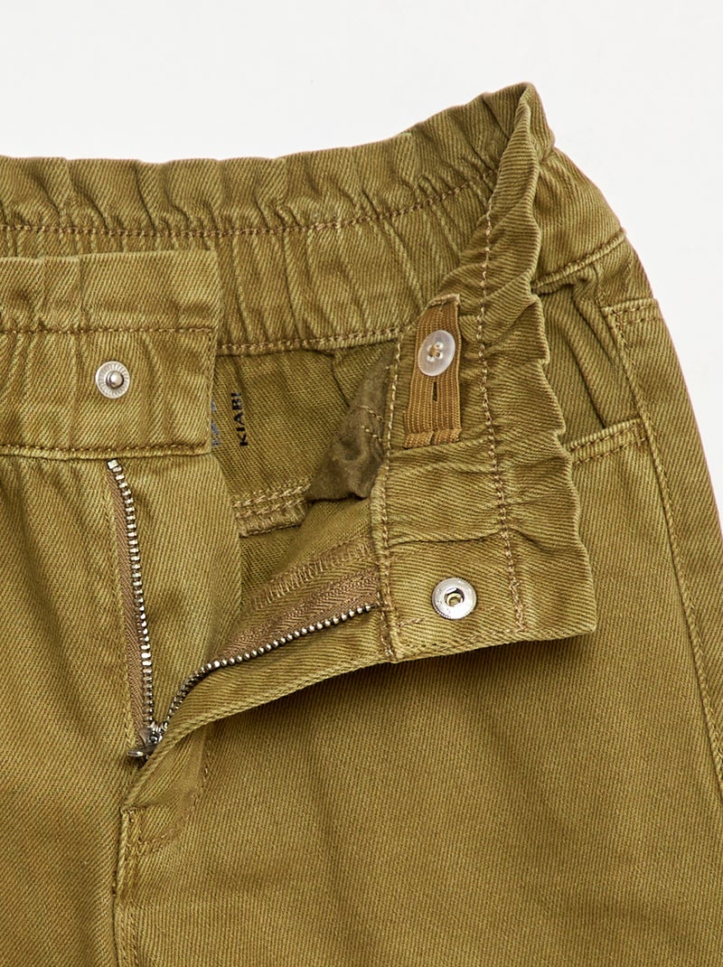 Calças de ganga mom de cintura subida Verde - Kiabi