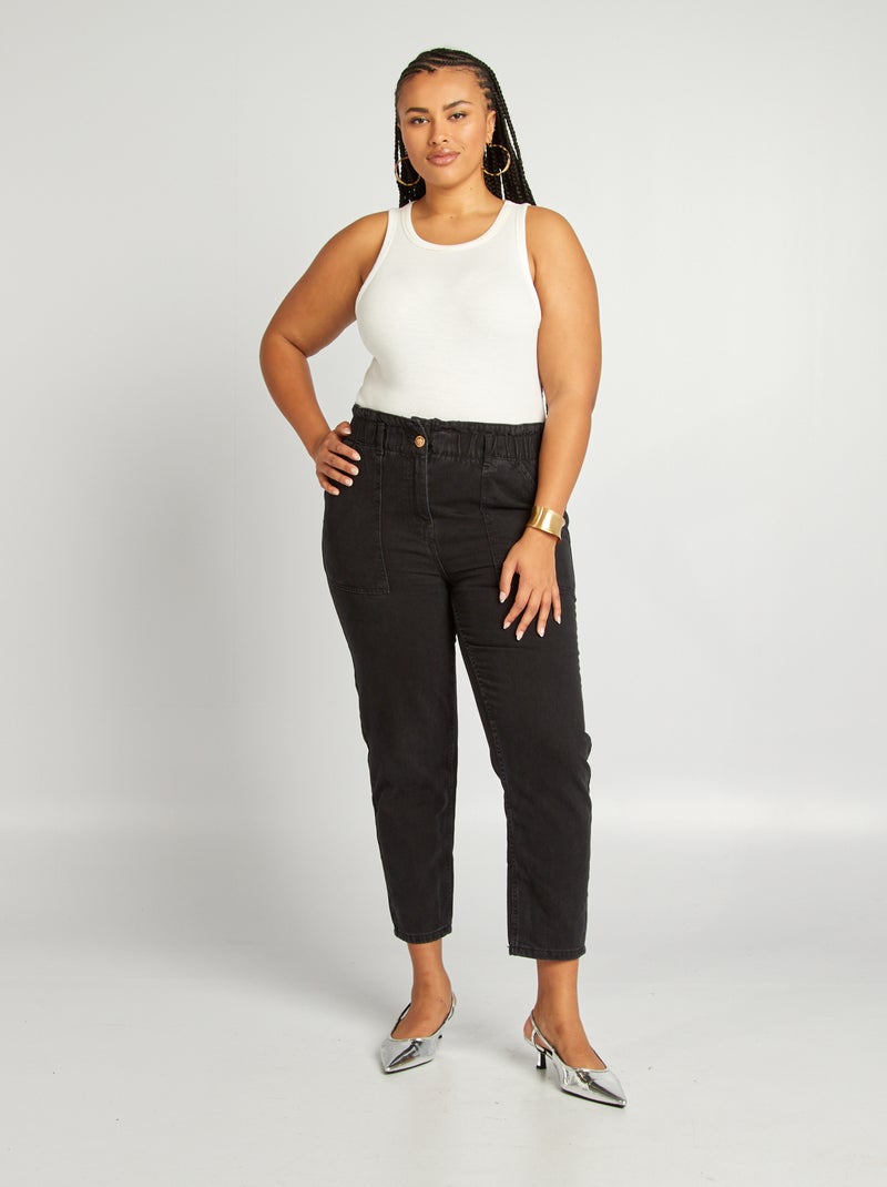 Calças de ganga mom fit - L28 CINZA - Kiabi