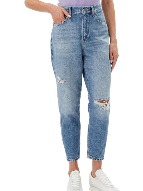 Calças de Ganga Mom Fit Azuis Tommy Hilfiger para Mulher - Kiabi Calças de Ganga Mom Fit Azuis Tommy Hilfiger para Mulher - Kiabi