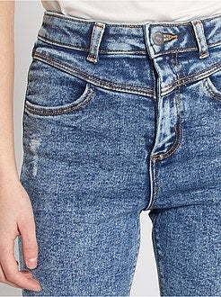 Calças de ganga mom slim destroy - Kiabi