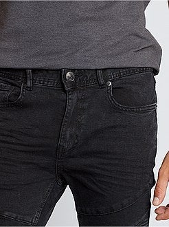 Calças de ganga motard skinny - Kiabi