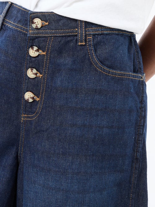 Calças de ganga palazzo com detalhes - Kiabi