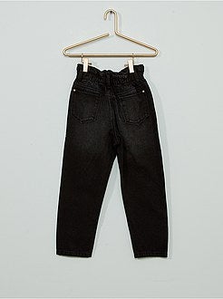 Calças de ganga paper bag - Kiabi