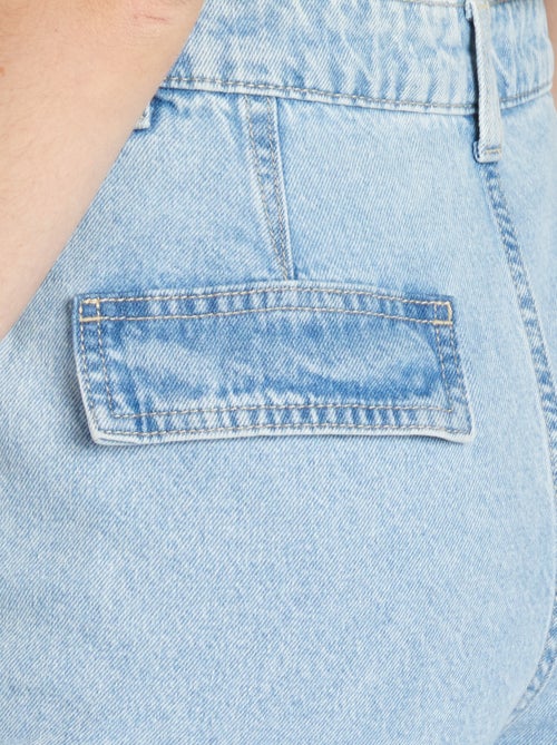 Calças de ganga paperbag - Kiabi