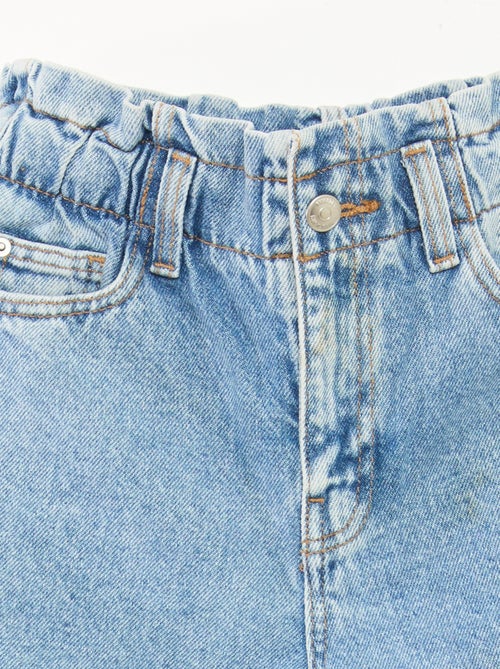 Calças de ganga paperbag - Kiabi