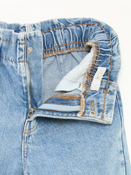 Calças de ganga paperbag - Kiabi