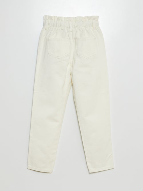 Calças de ganga paperbag - Kiabi