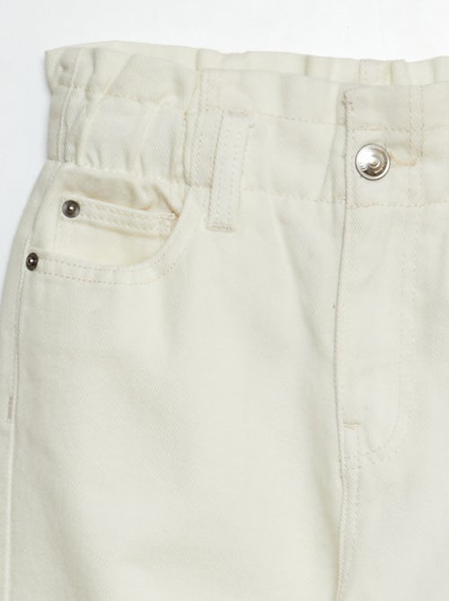 Calças de ganga paperbag - Kiabi