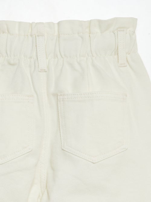 Calças de ganga paperbag - Kiabi