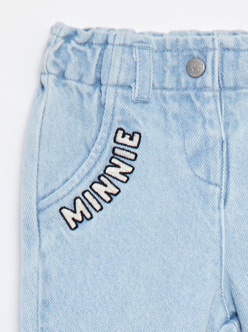 Calças de ganga paperbag 'Disney' com dobra na base - Kiabi