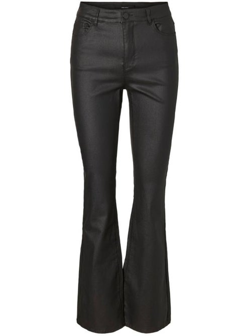 Calças de ganga pretas de cintura alta para mulher vero moda curve siga hr - Kiabi Calças de ganga pretas de cintura alta para mulher vero moda curve siga hr - Kiabi