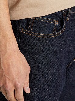 Calças de ganga regulares brutas de 'conceção ecológica' - Kiabi