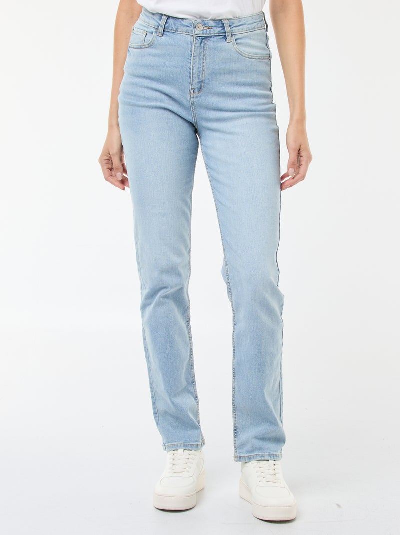 Calças de ganga regulares de cintura subida - 38/28L Azul - Kiabi