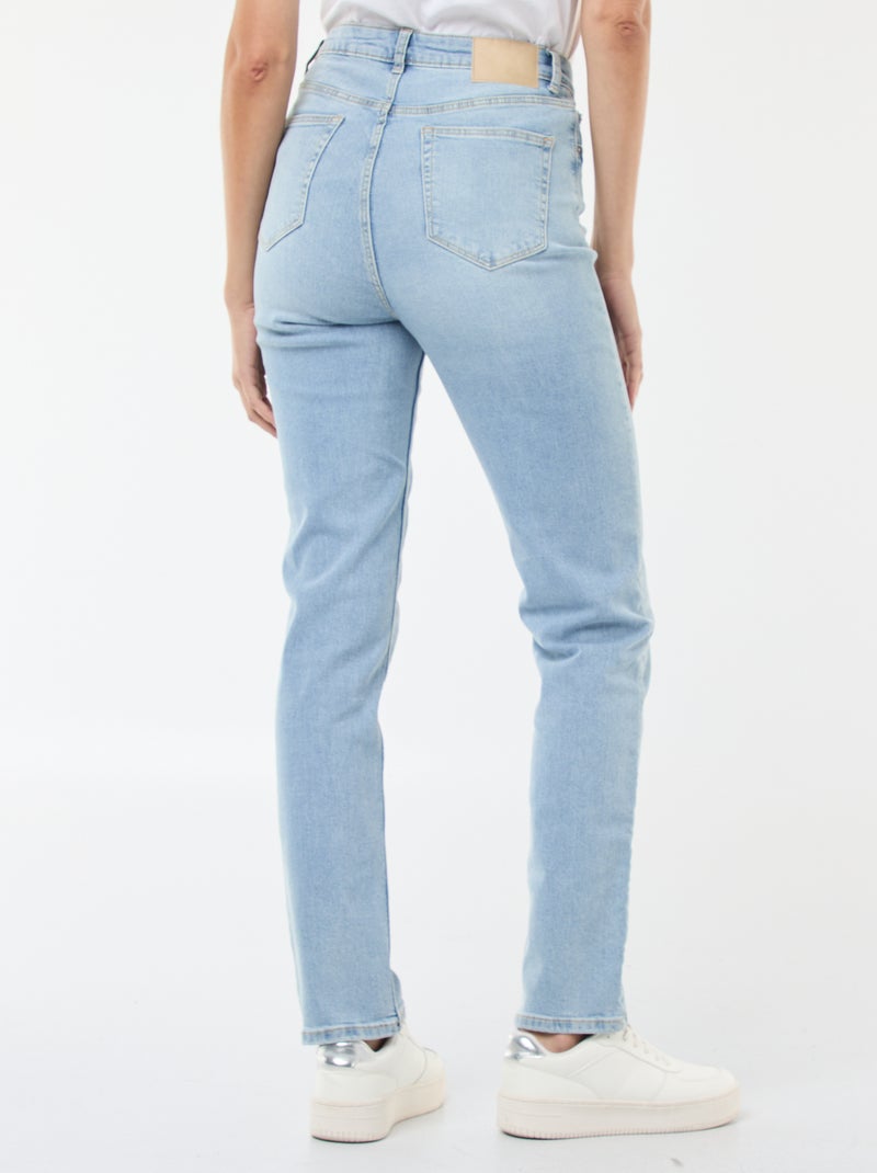 Calças de ganga regulares de cintura subida - 38/28L Azul - Kiabi