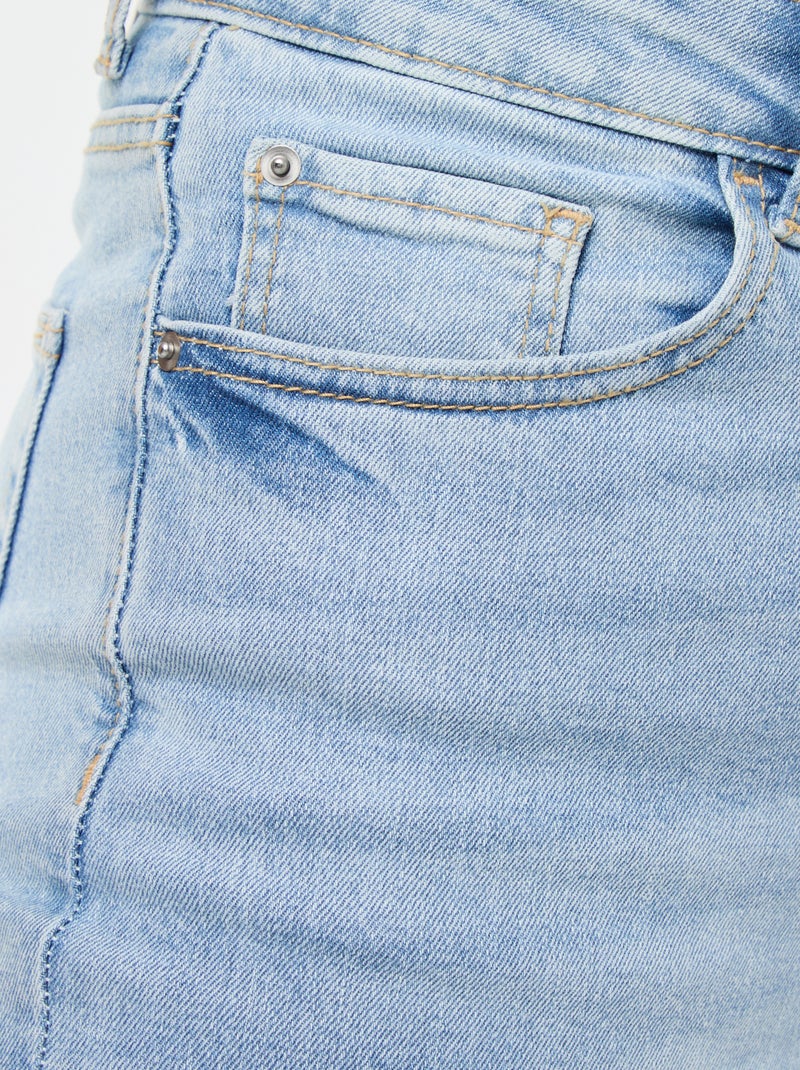 Calças de ganga regulares de cintura subida - 38/28L Azul - Kiabi