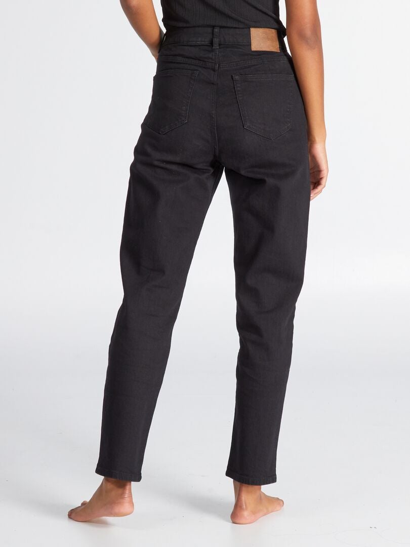 Calças de ganga regulares de cintura subida - 38/28L BLACK_DENI - Kiabi