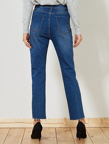 Calças de ganga regulares de cintura subida - Kiabi