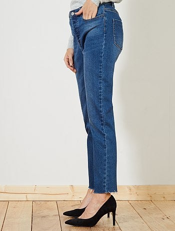 Calças de ganga regulares de cintura subida - Kiabi