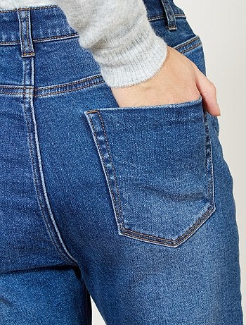 Calças de ganga regulares de cintura subida - Kiabi