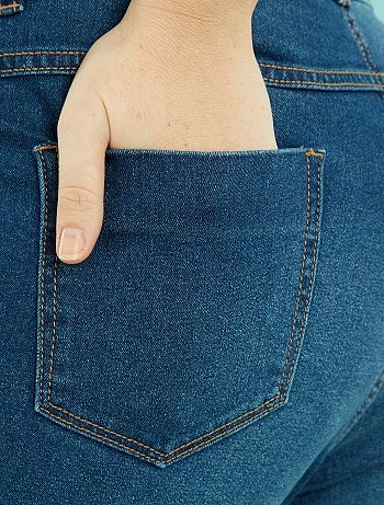 Calças de ganga regulares de ganga elástica comprimento 75 cm - Kiabi