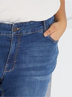 Calças de ganga regulares de ganga elástica comprimento 75 cm - Kiabi